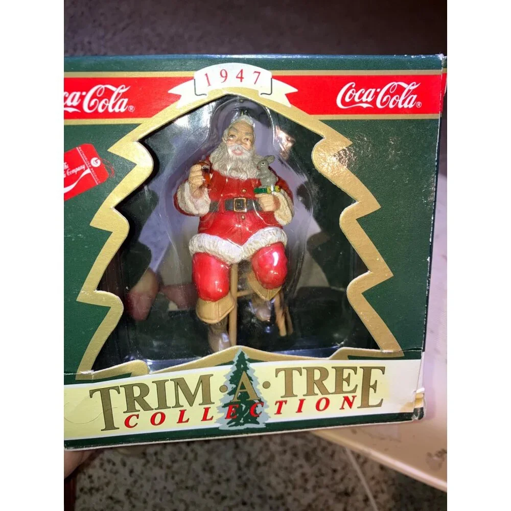 Santa Coca-Cola Ornament Christmas Collectible Vintage 1990
